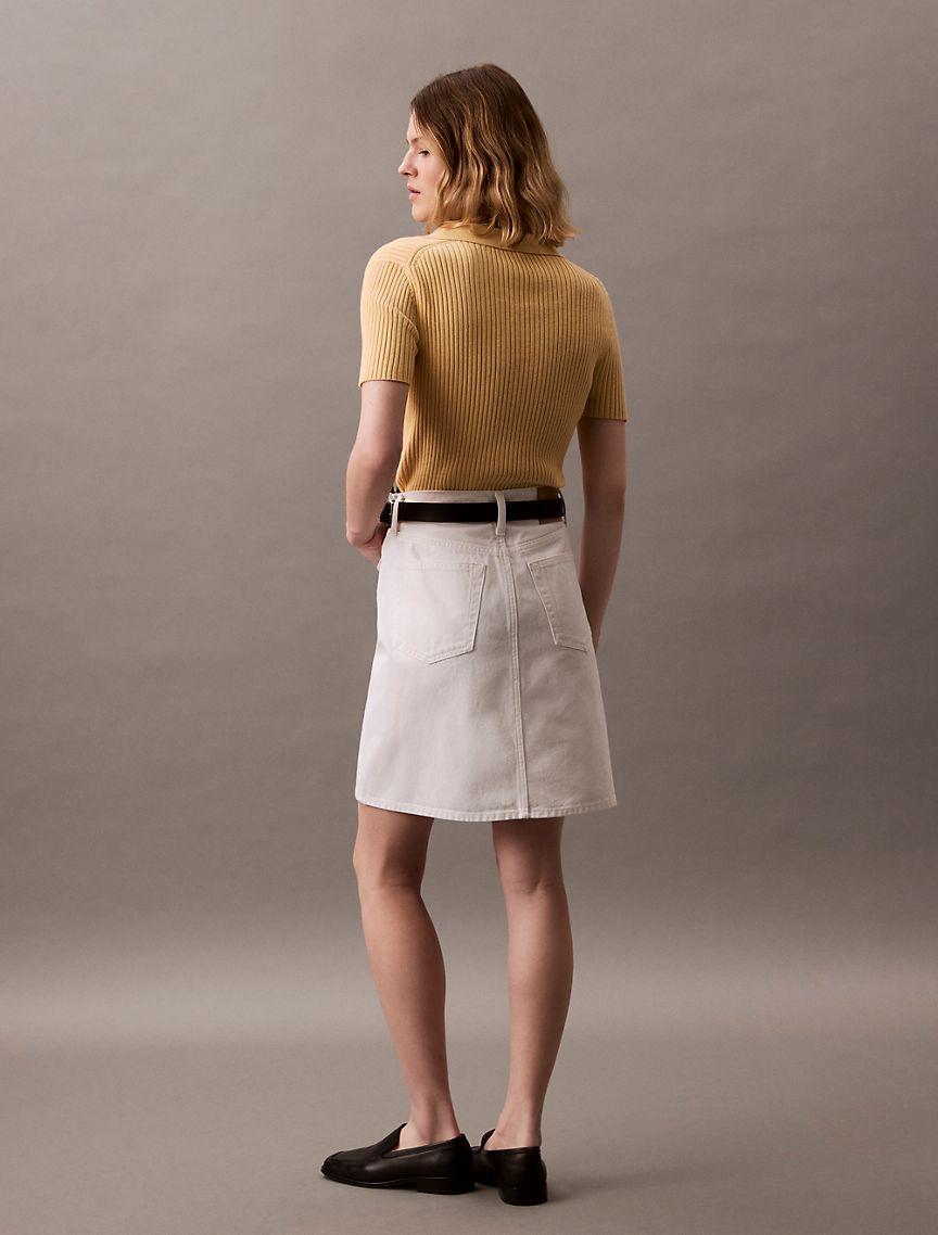 Smooth Cotton Rib Sweater Polo Shirt Product Image