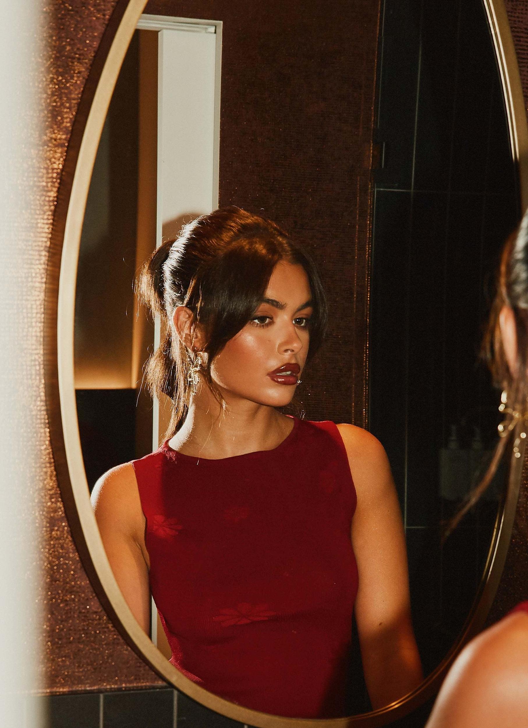 Holly Knit Tank - Rouge Red Product Image