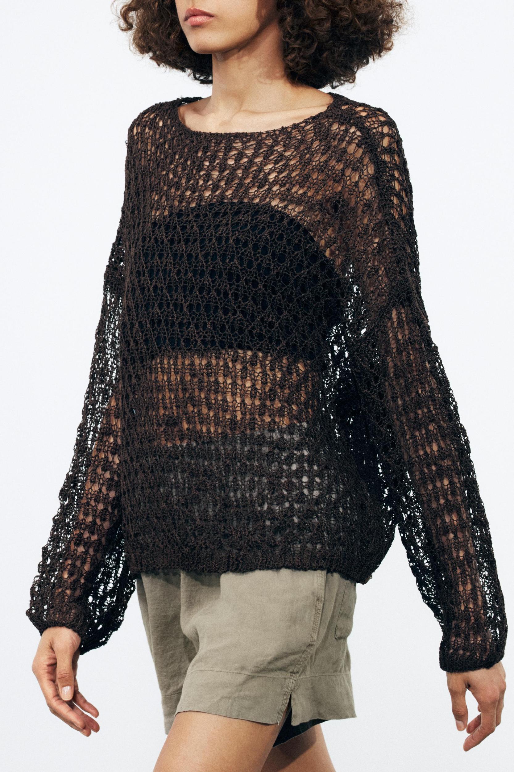 OPENWORK KNIT SWEATER Product Image