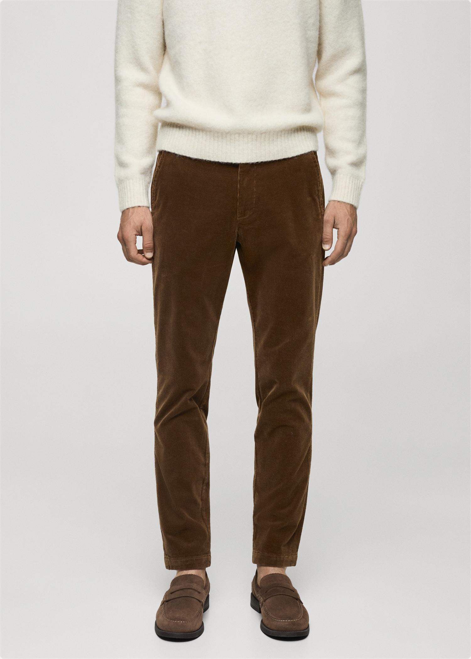 Corduroy slim-fit pants - Men | MANGO USA Product Image