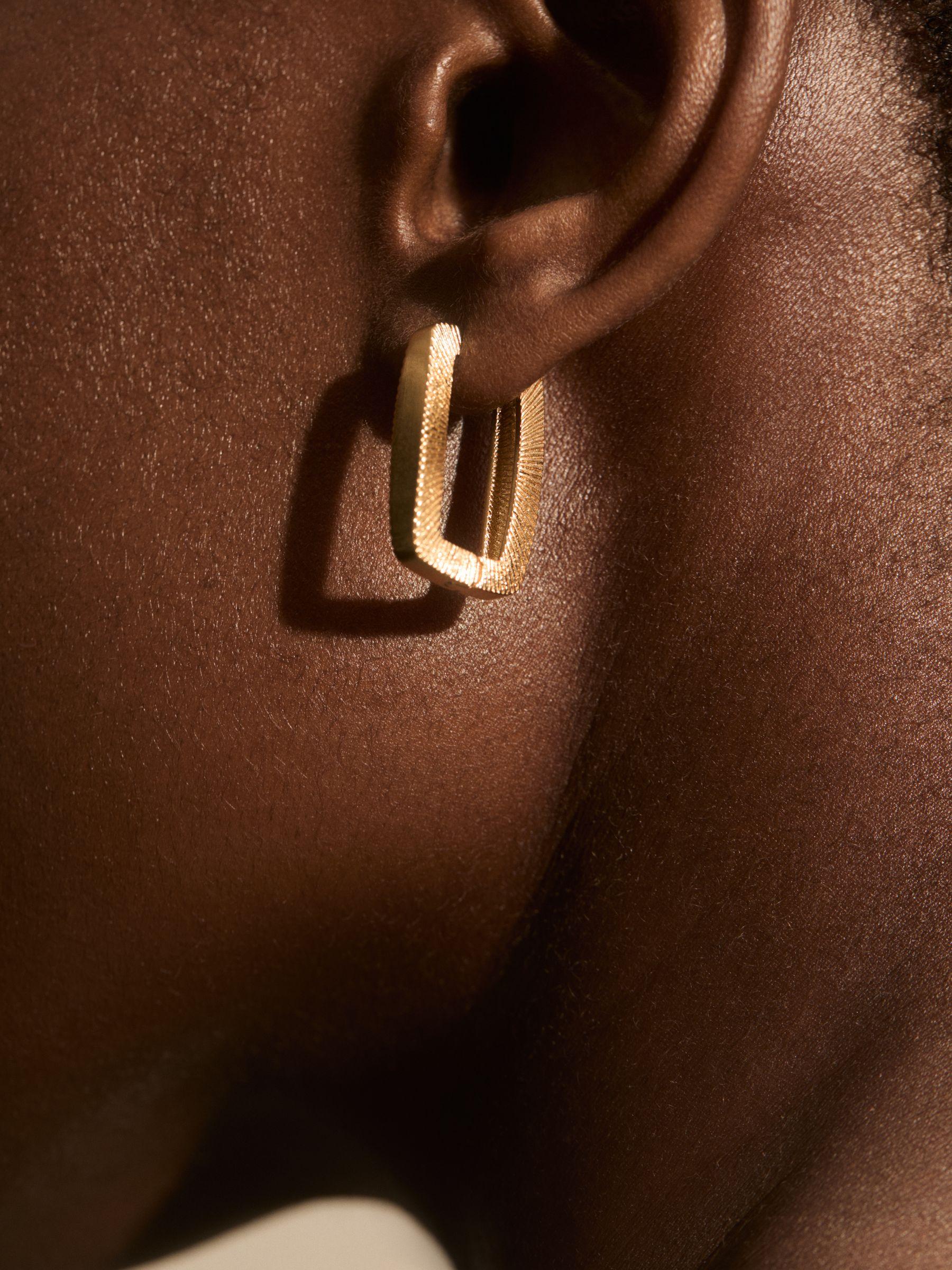 Geometric Hoop Earrings in Gold Tone Product Image