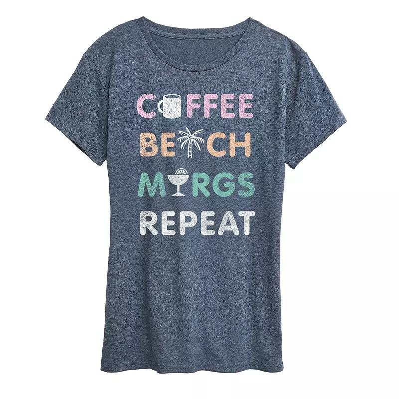 Women's Coffee Beach Repeat Graphic Tee,  Product Image