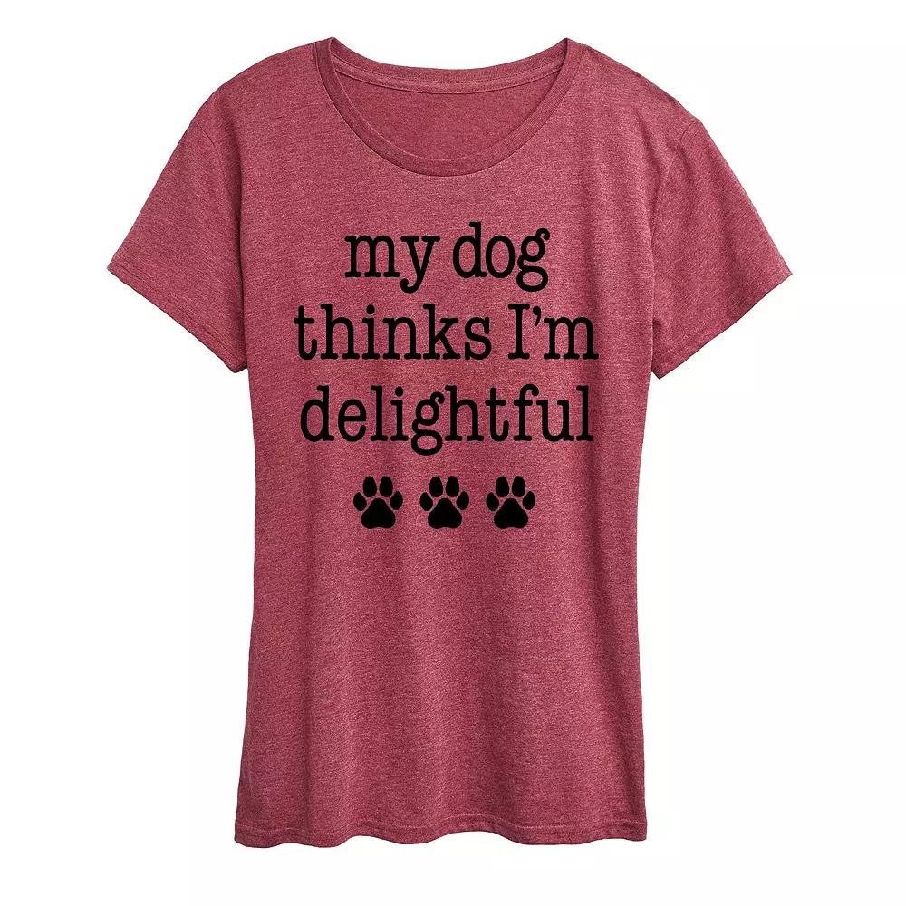Women's Dog Thinks I'm Delightful Graphic Tee, Girl's,  Product Image