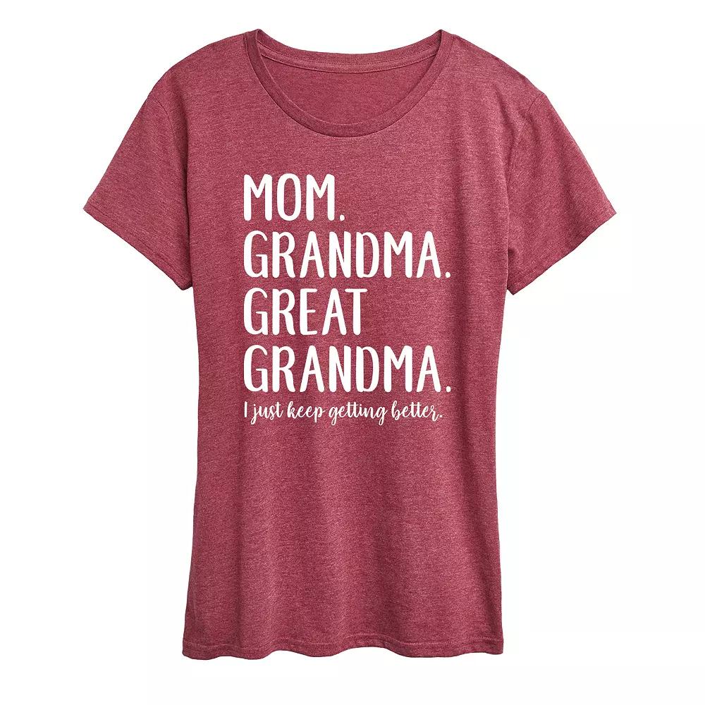 Women's Mom Grandma & Great Grandma Graphic Tee, Girl's,  Product Image