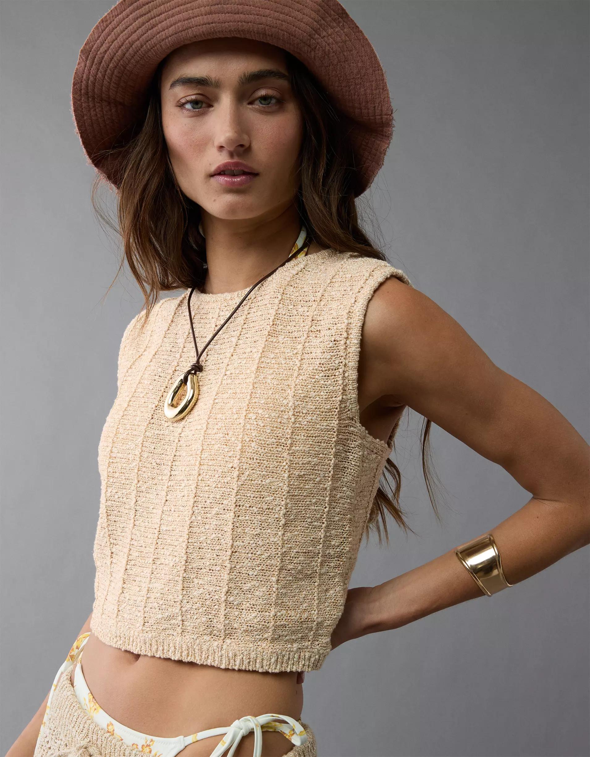 AE Tie Back Sweater Tank Top Product Image