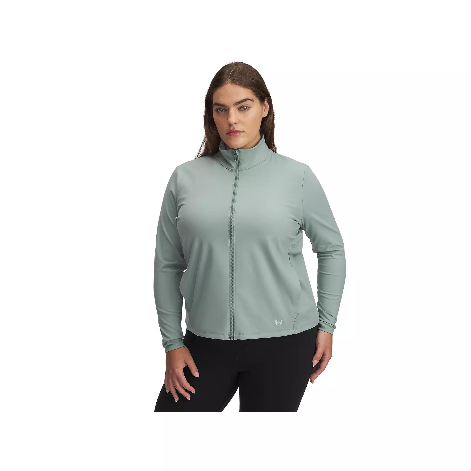 Plus Size Under Armour Motion Full-Zip Jacket, Women's, Size: 3XL, Silica Green Product Image