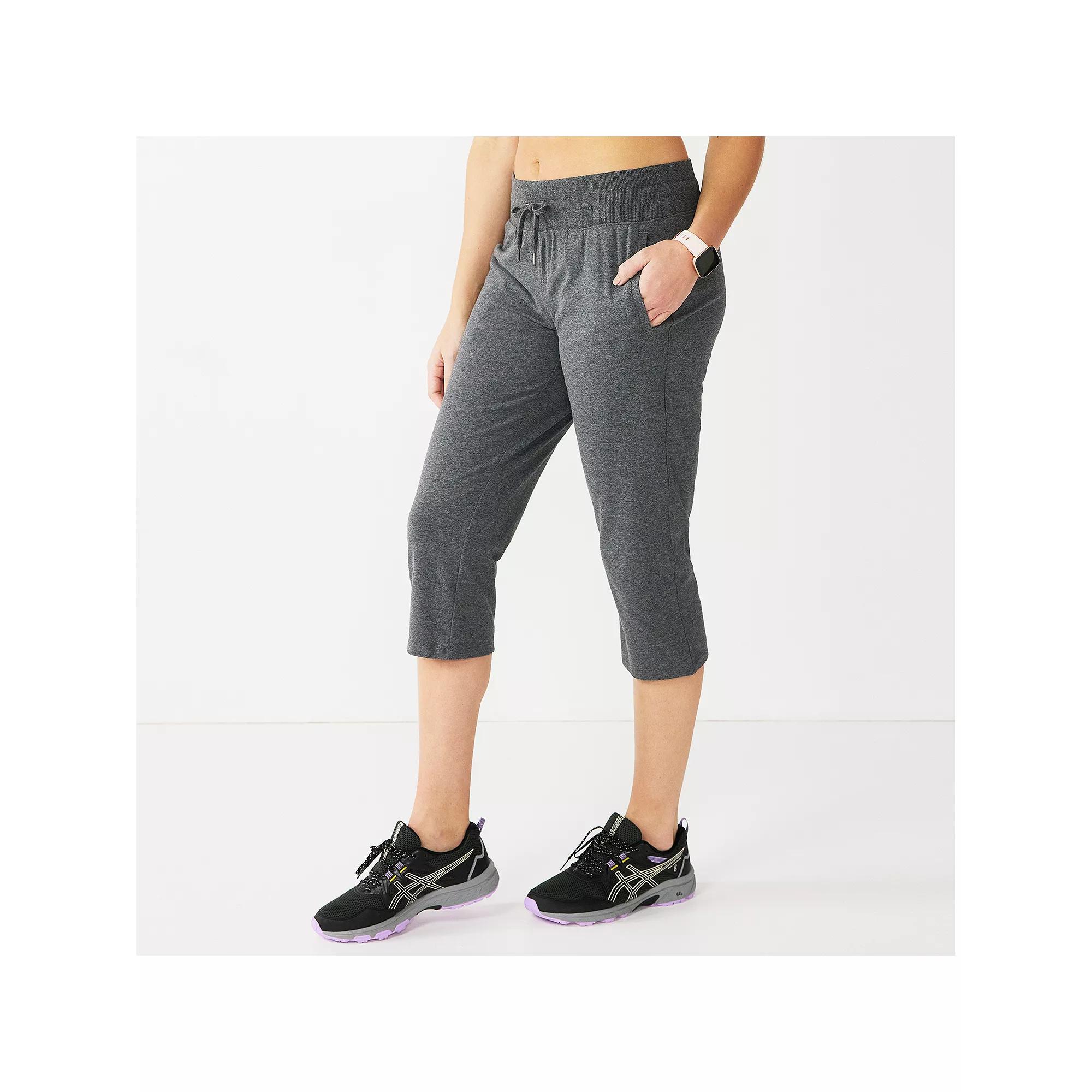 Womens Tek Gear Essential Straight-Leg Capris Ink Grey Product Image
