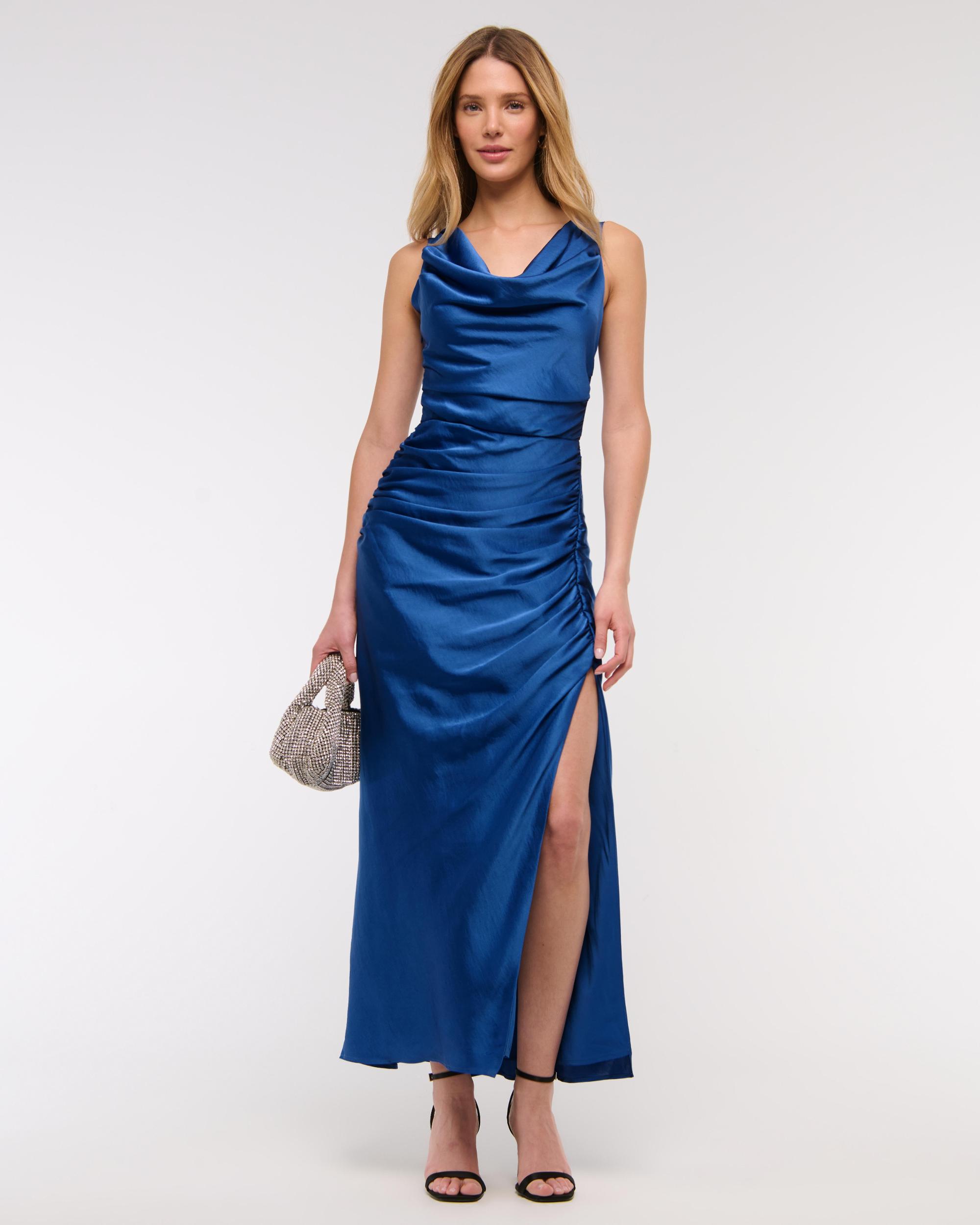 Cowl Neck Draped Maxi Dress Product Image