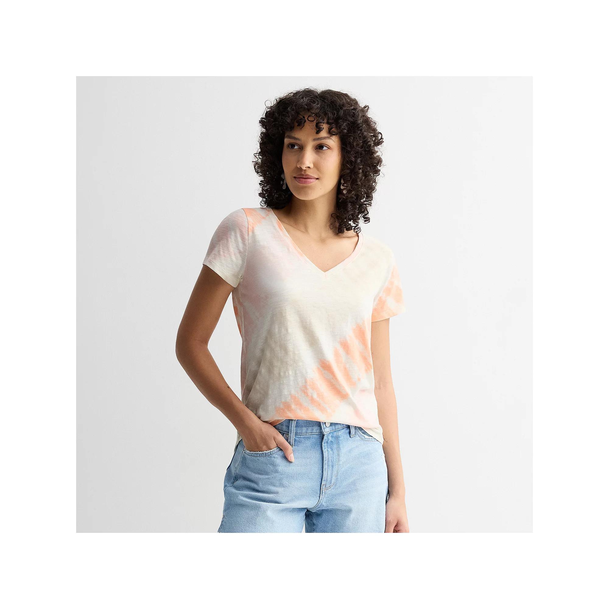 Women's Sonoma Goods For Life® Everyday Short Sleeve V-Neck Tee, Size: XL, Blue Marine Toss Product Image