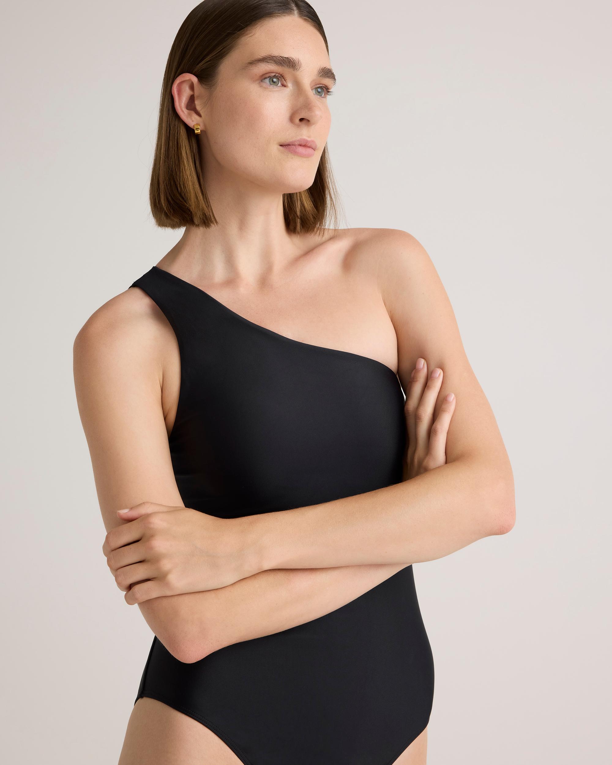 Quince | Women's Italian One Shoulder One-Piece Swimsuit Size XS, 78% Recycled Polyamide, 22% Spandex Product Image