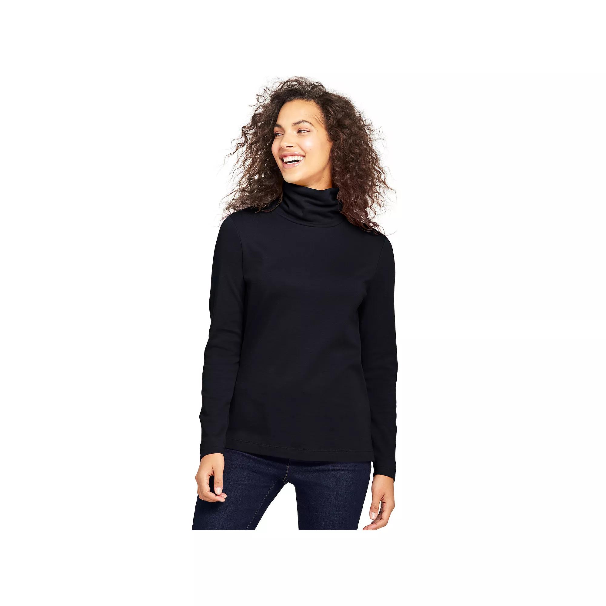 Women's Lands' End Supima Cotton Long Sleeve Turtleneck,  Product Image