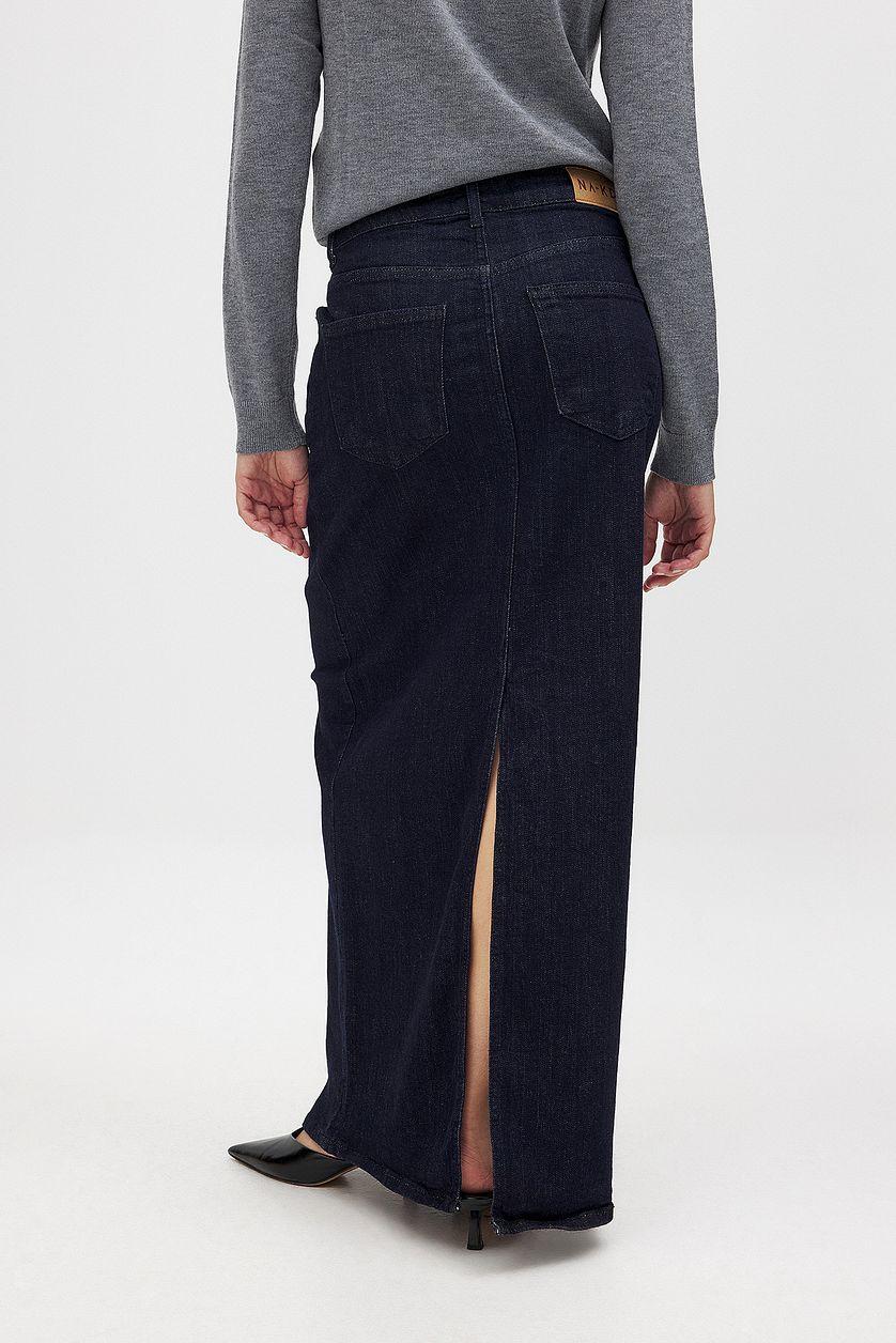 Denim Maxi Skirt Product Image