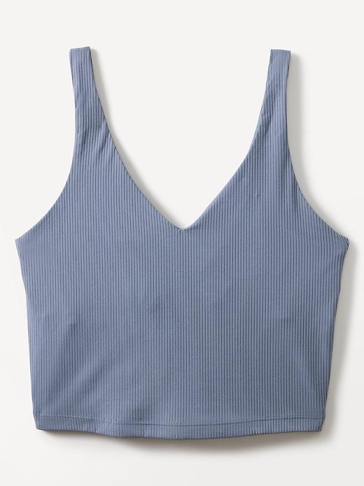 Transcend V Neck Rib Crop Sports Bra A-C Product Image