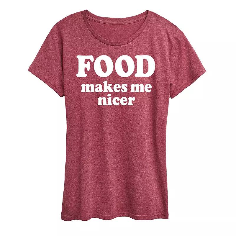Women's Food Makes Me Nicer Graphic Tee,  Product Image