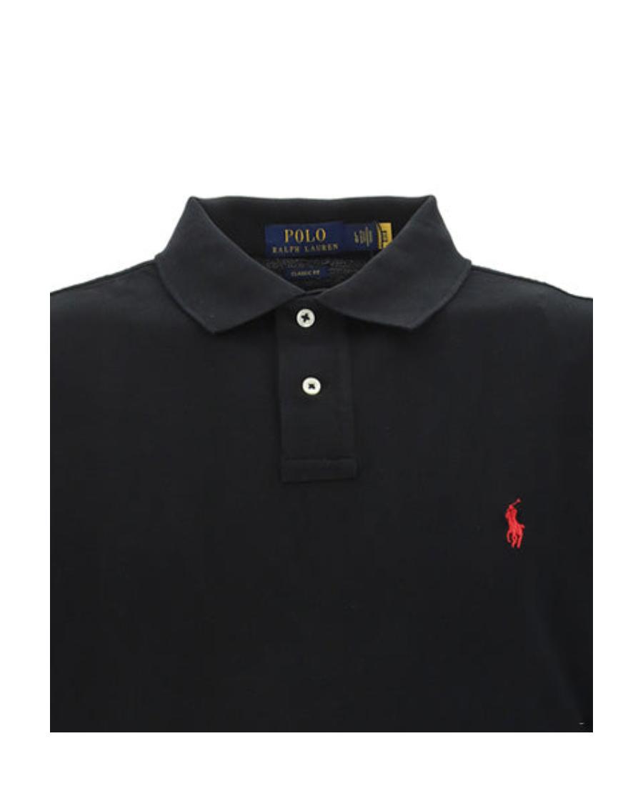 POLO RALPH LAUREN Black Polo Shirt With Classic Collar And Pony Embroidery On The Front In Cotton Man Product Image