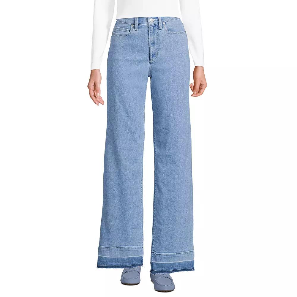 Women's Lands' End High-Rise Wide Leg Jeans,  Product Image