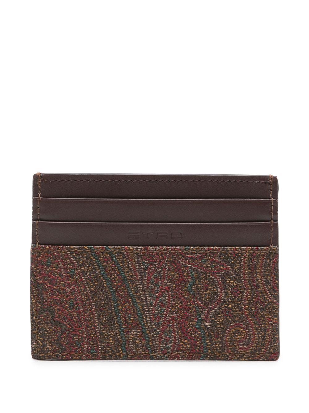 logo-embroidered cotton-blend cardholder  Product Image