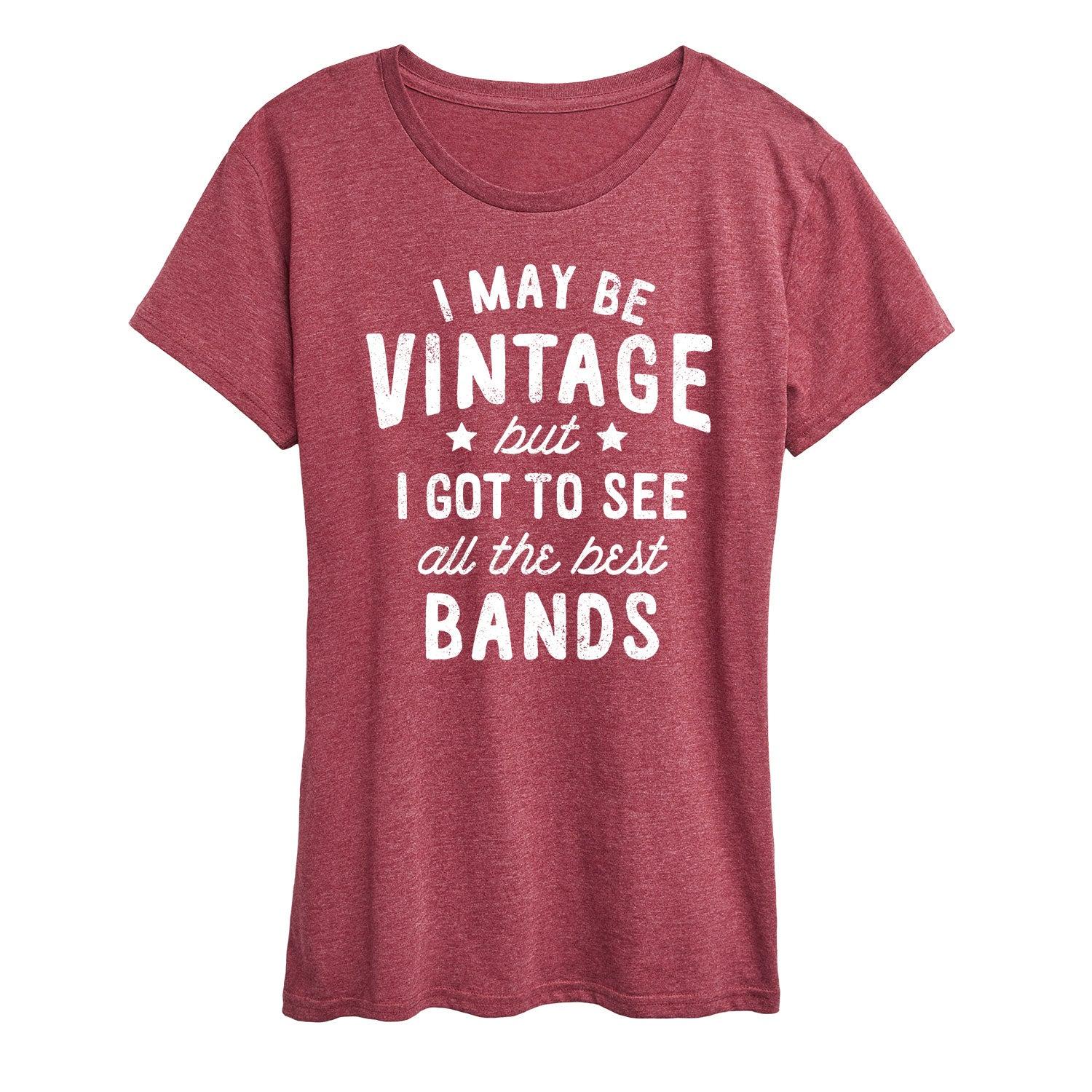 Women's I May Be Vintage Best Bands Graphic Tee,  Product Image