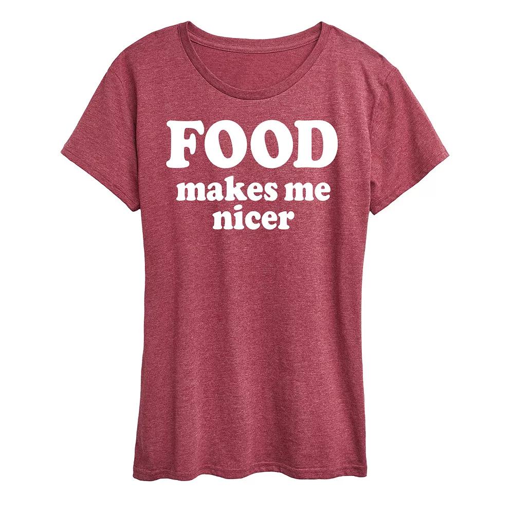Women's Food Makes Me Nicer Graphic Tee,  Product Image