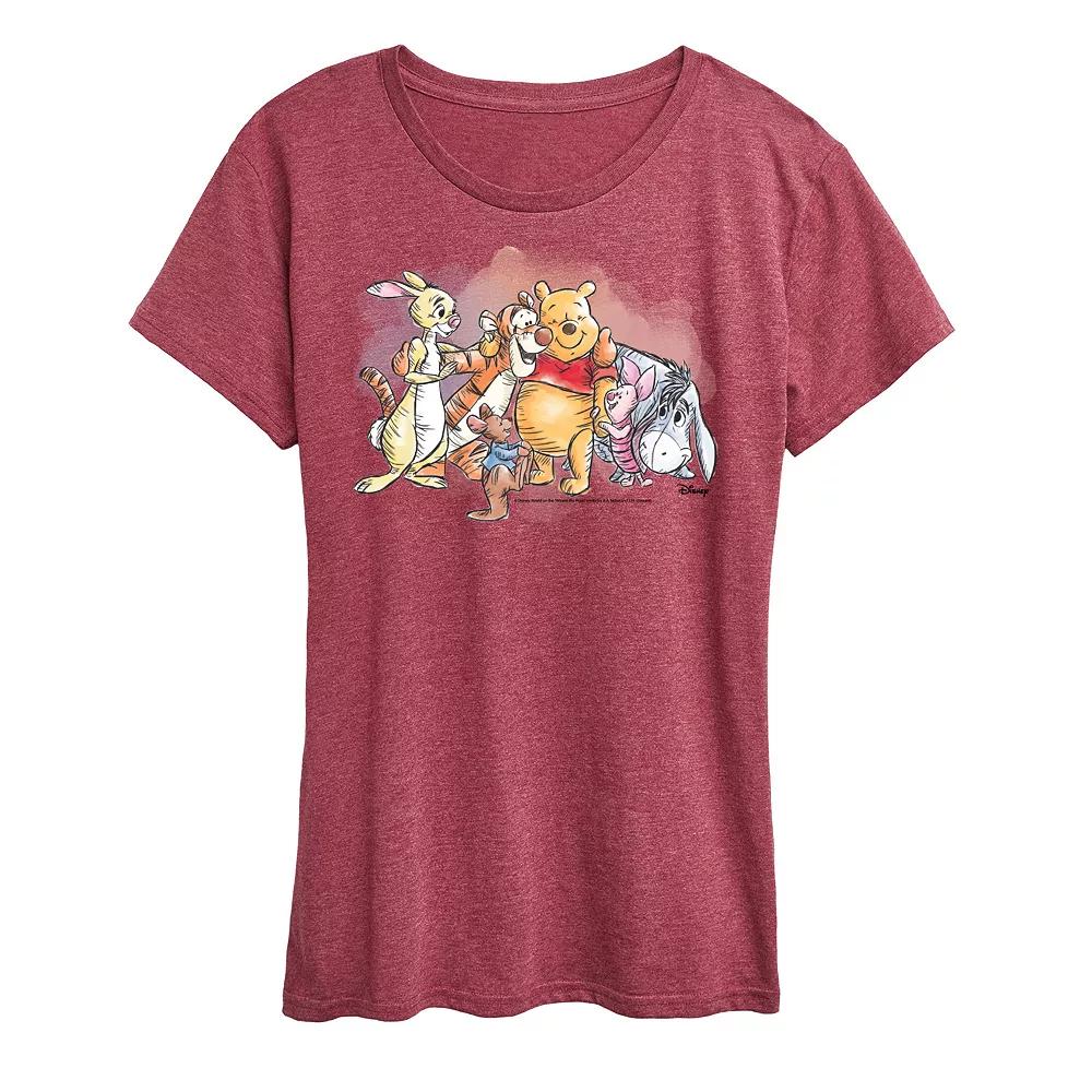 Disney's Winnie The Pooh Women's Watercolor Graphic Tee,  Product Image