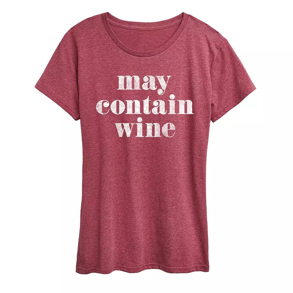 Women's May Contain Wine Graphic Tee, Girl's,  Product Image