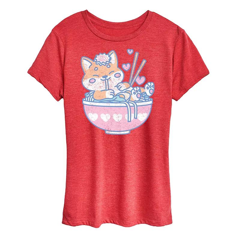Women's Kawaii Ramen Shiba Inu Graphic Tee,  Product Image
