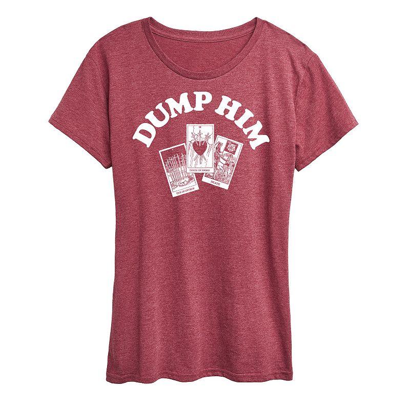 Womens Dump Him Tarot Graphic Tee Grey Wine Product Image