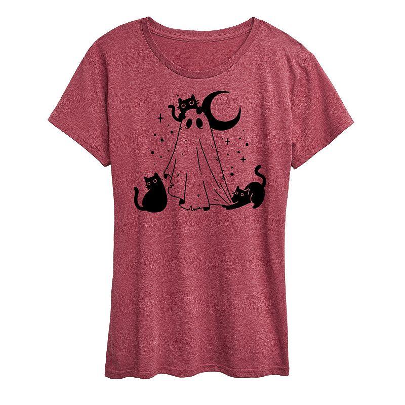 Women's Ghost and Cats Graphic Tee,  Product Image