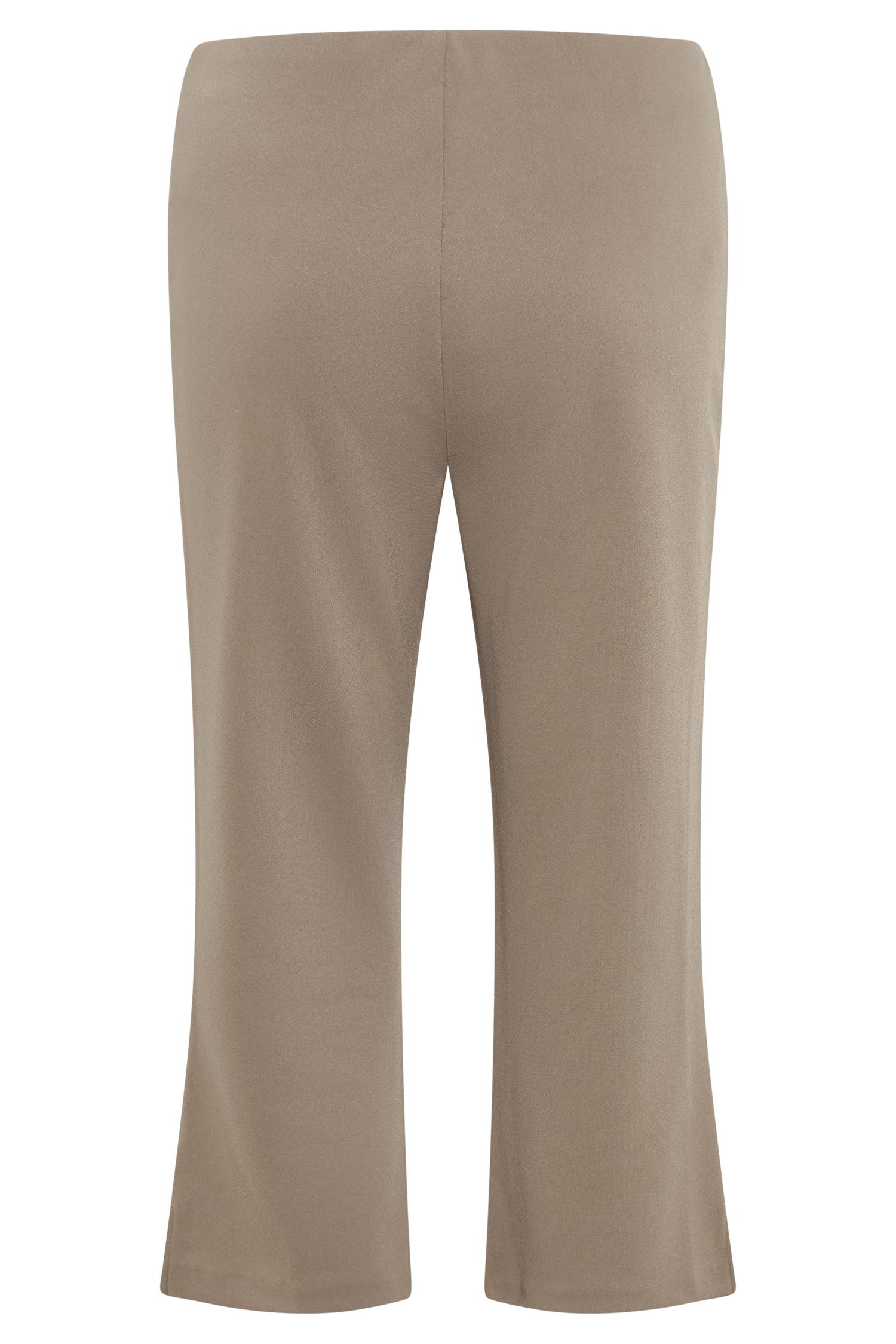 Layla Flared Crepe Capri Pants - Mushroom Product Image