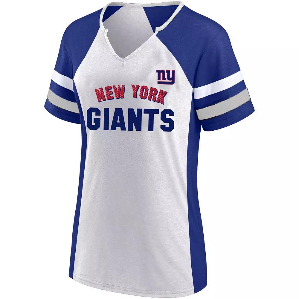 Women's Fanatics White/Royal New York Giants Plus Size Color Block T-Shirt, Size: 2XL Product Image