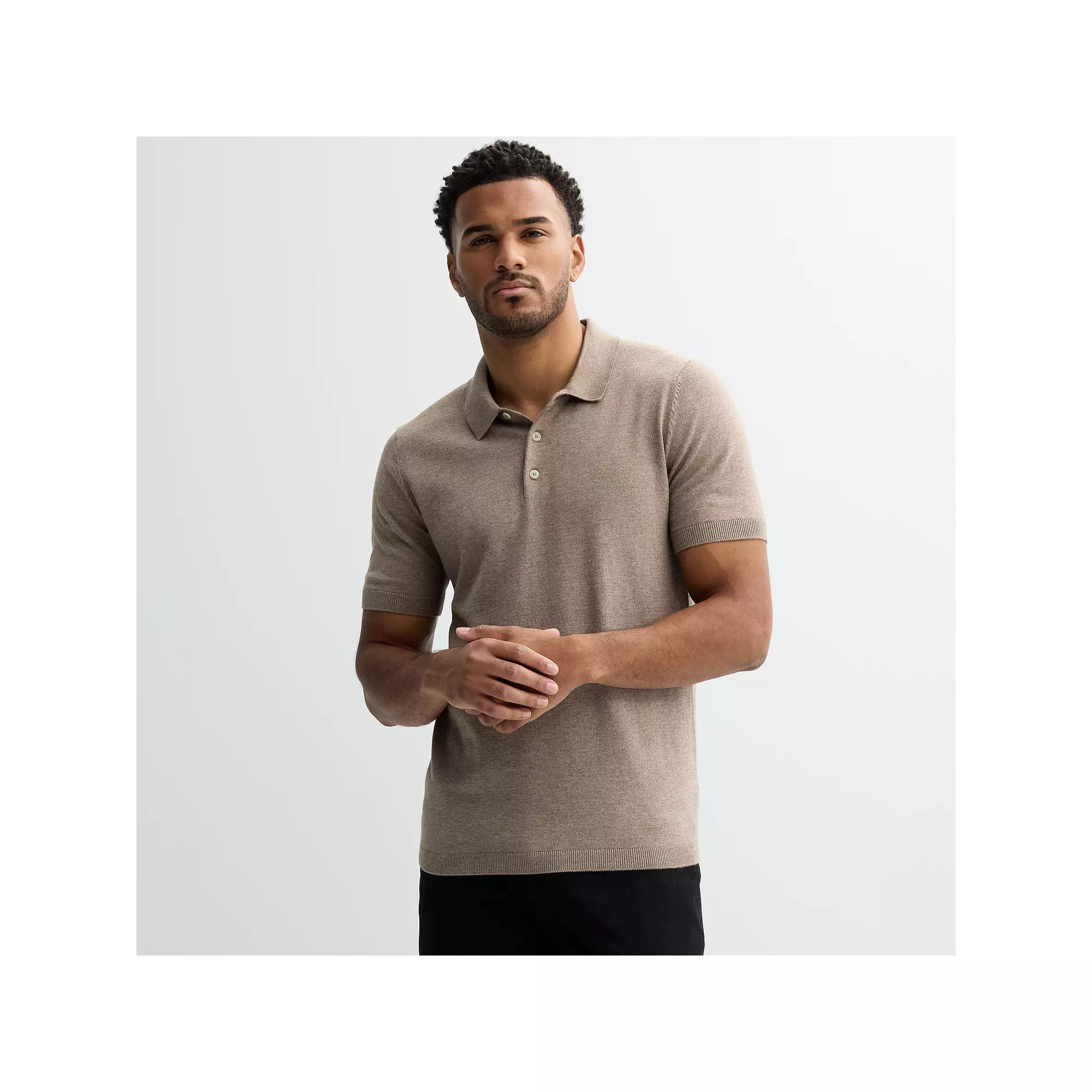 Men's Sonoma Goods For Life® Sweater Polo, Size: XL, Brown Product Image