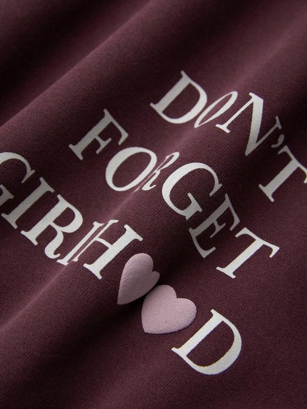 Letter Print Drawstring Design Sweatshirt Product Image