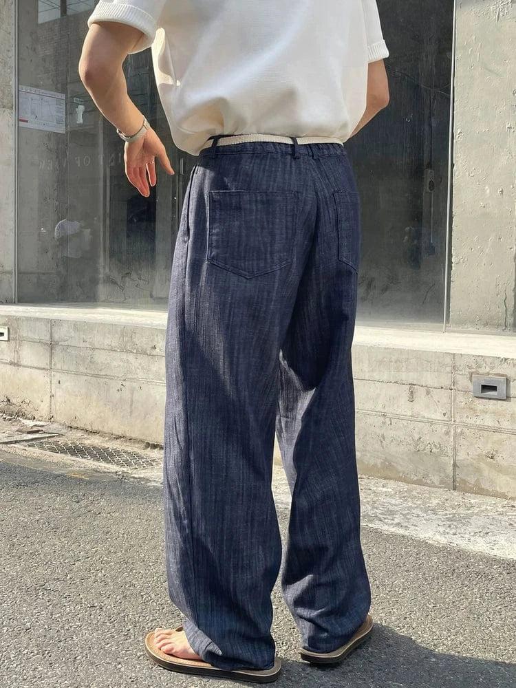 RT No. 19043 PLEATED WIDE STRAIGHT PANTS Product Image