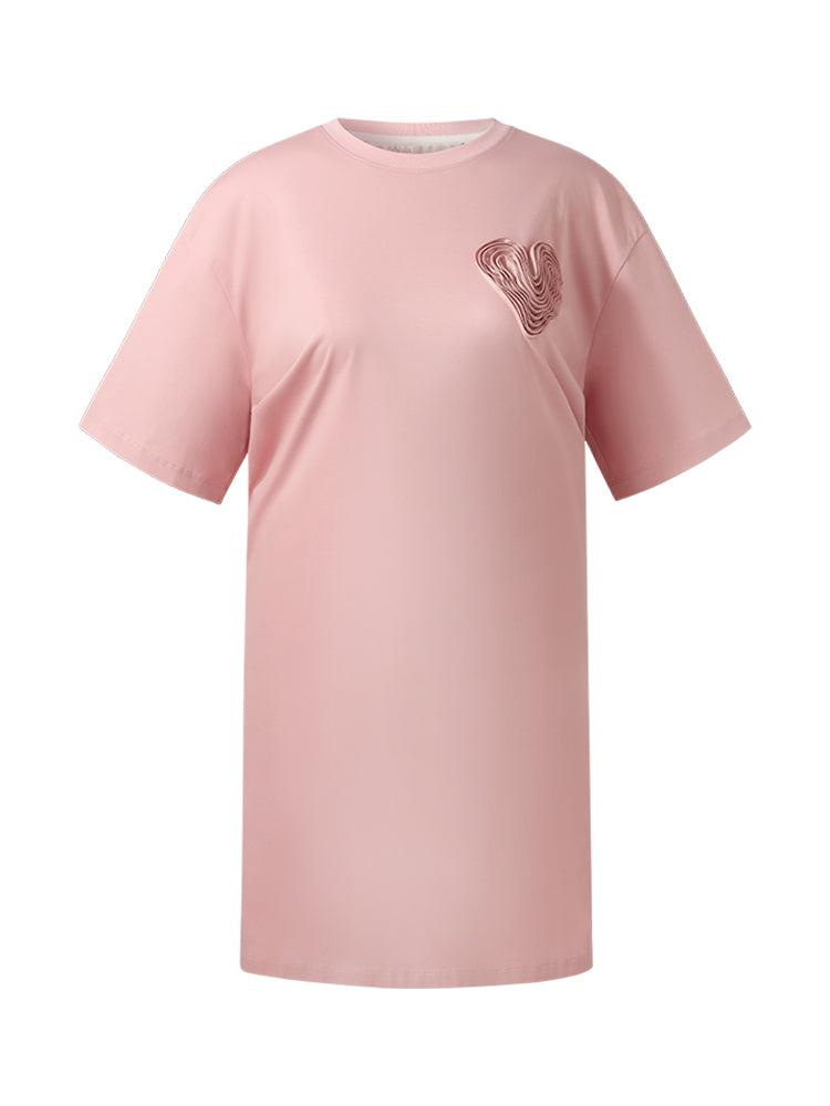 100% Cotton 3D Heart Women Oversized T-Shirt Product Image
