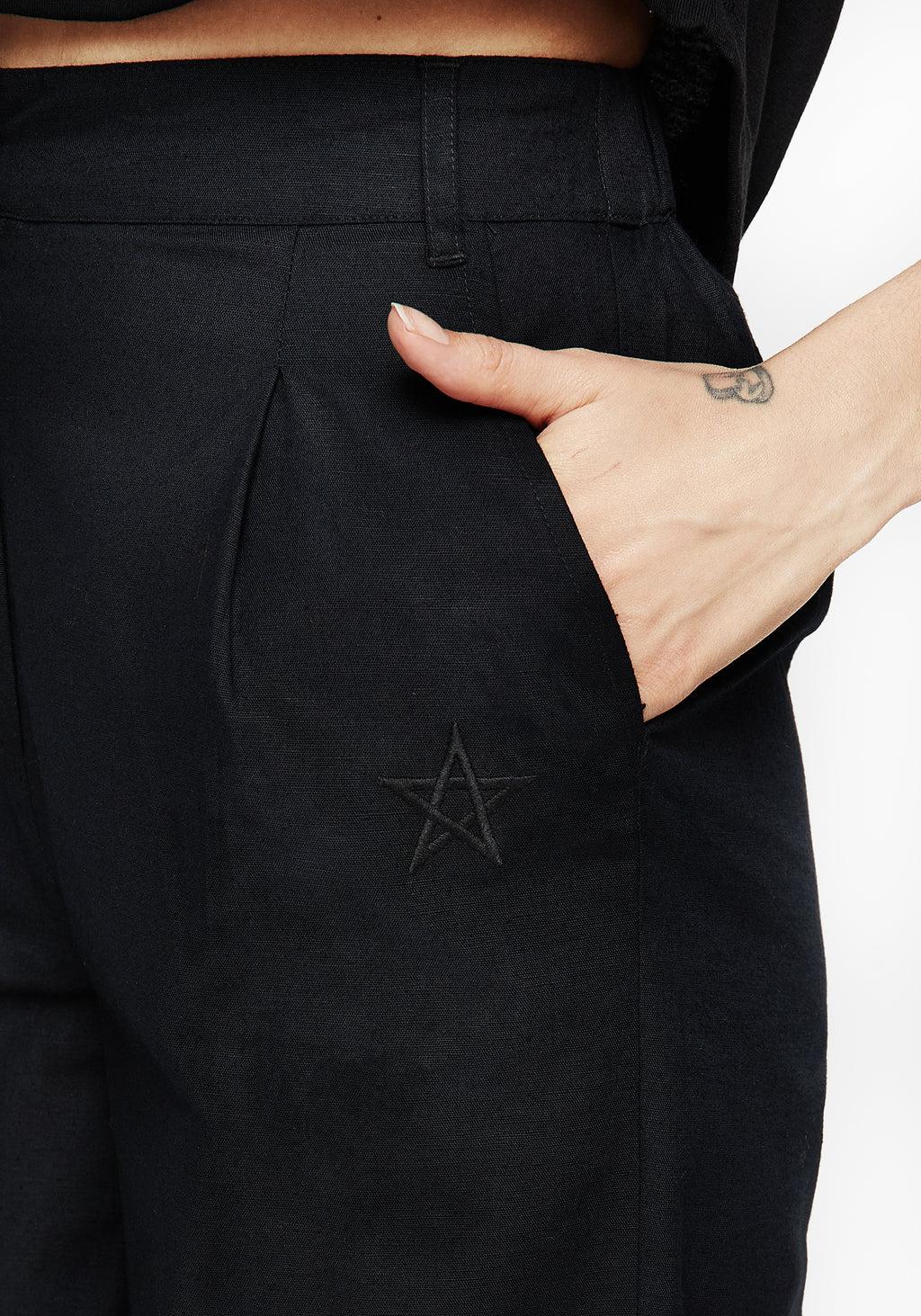 Pentaculum Linen-Blend Tailored Trousers Product Image