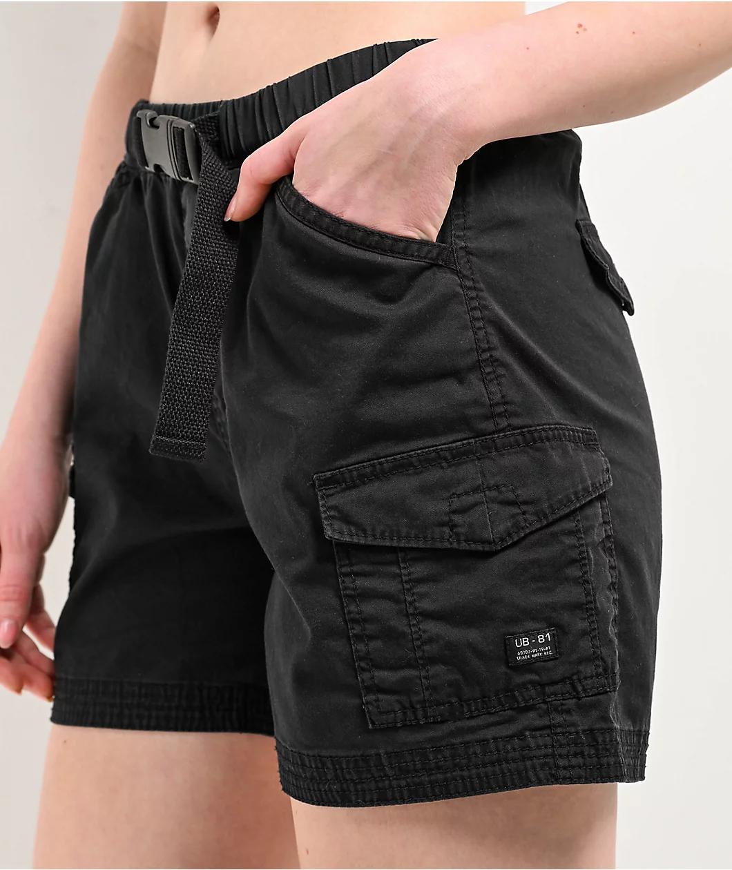 Unionbay Chase Black Utility Belt Shorts Product Image