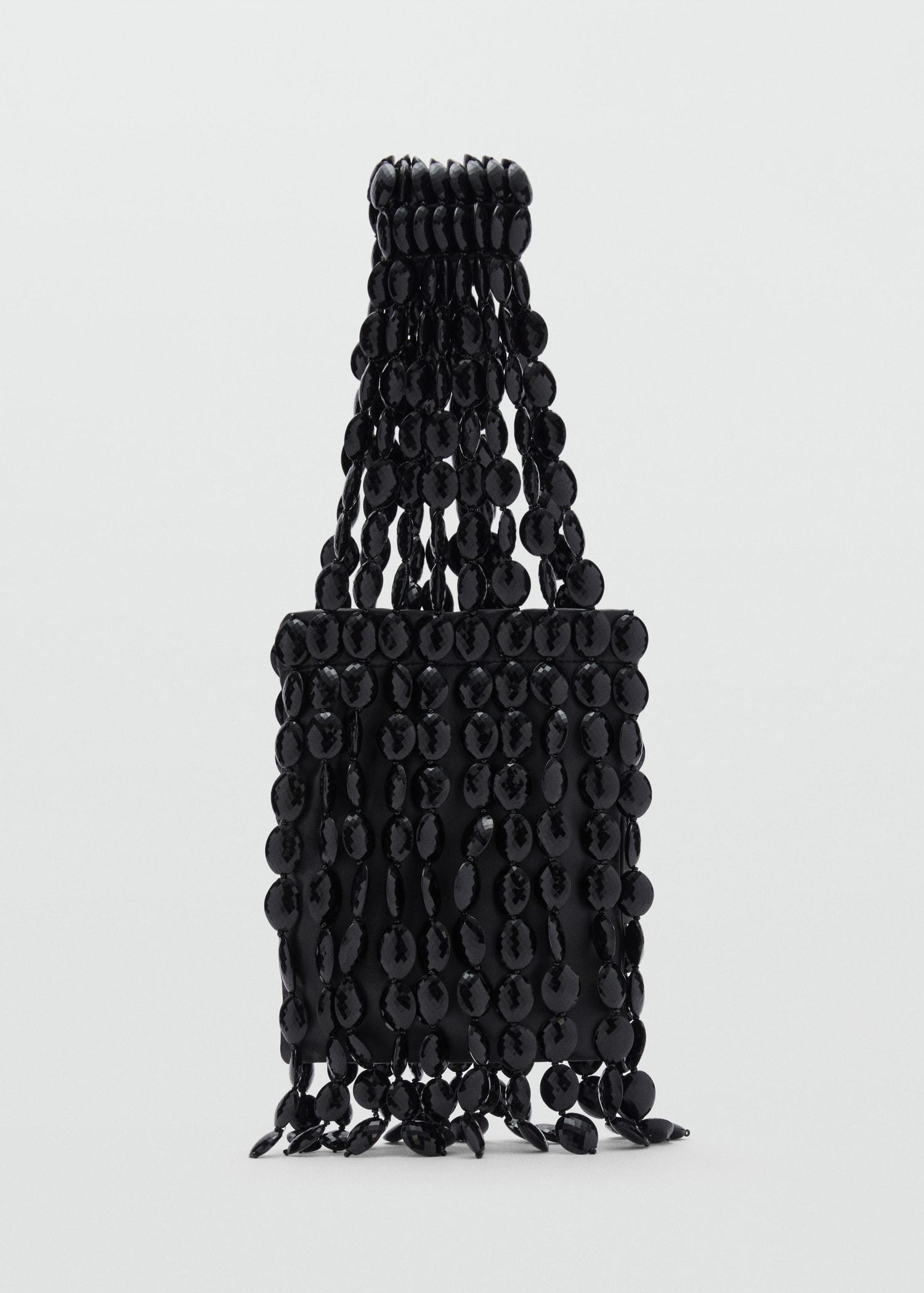 Leather handbag with beads - Women | MANGO USA Product Image