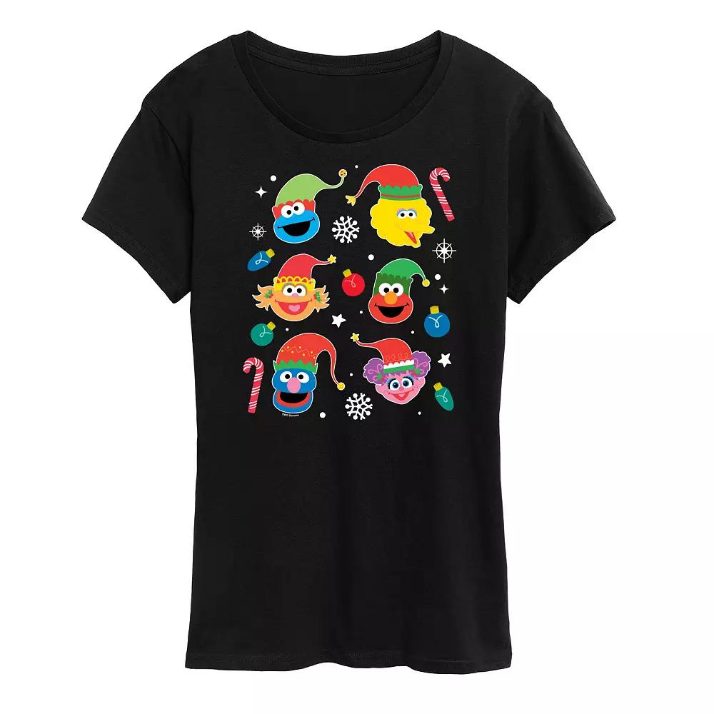 Women's Sesame Street Holiday Icons Graphic Tee, Girl's,  Product Image