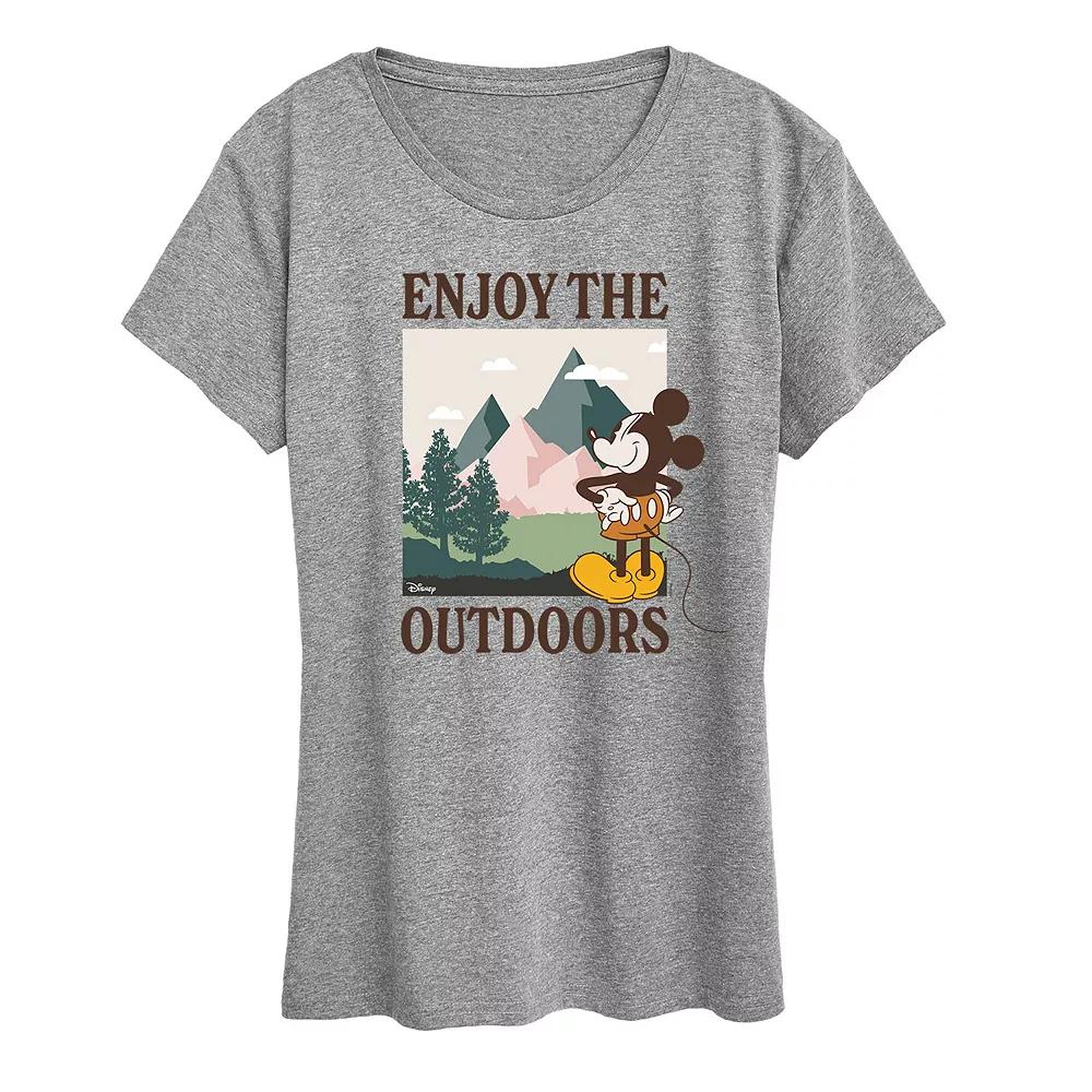 Disney's Mickey Mouse Women's Enjoy The Outdoors Graphic Tee,  Product Image