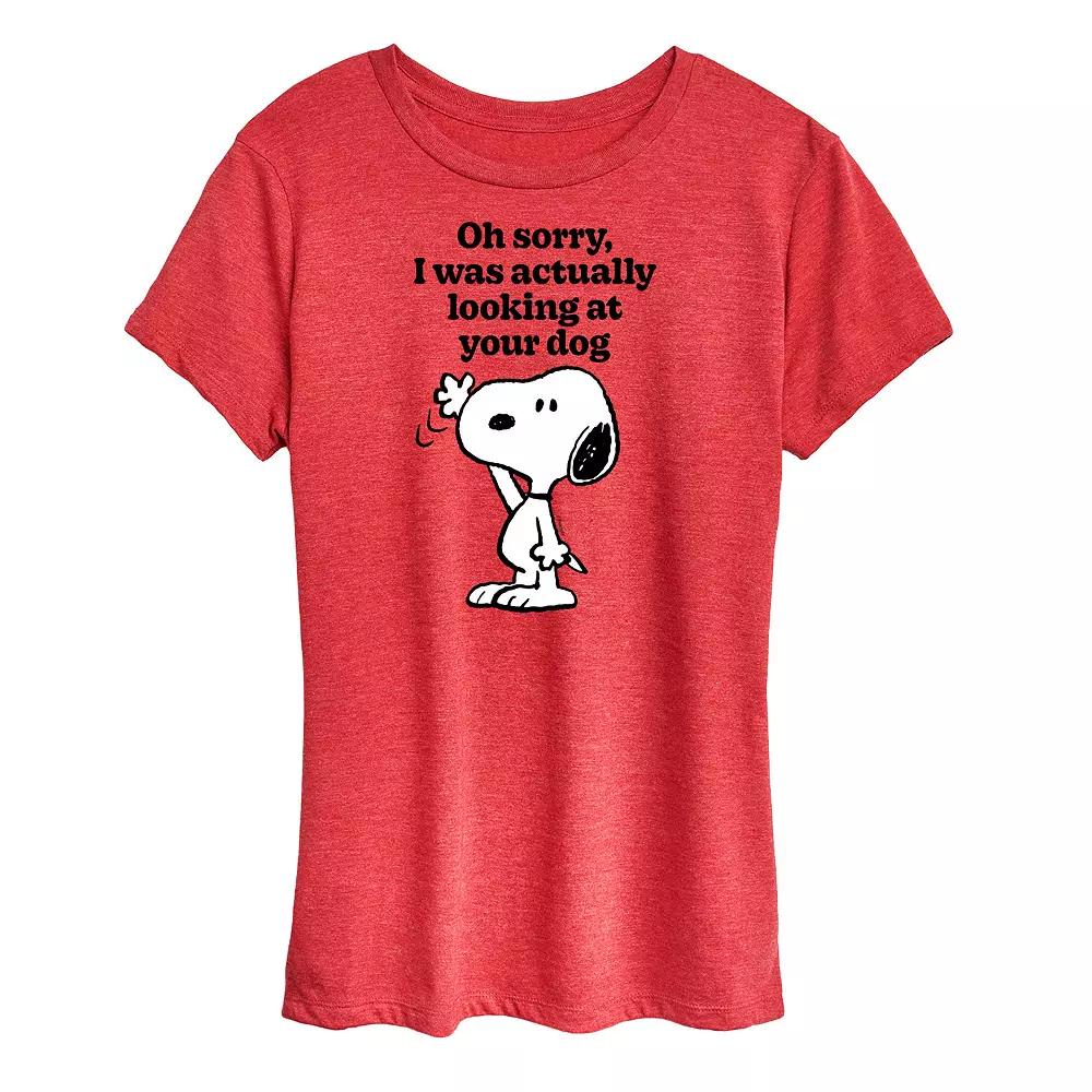Women's Peanuts Snoopy Looking At Your Dog Graphic Tee,  Product Image