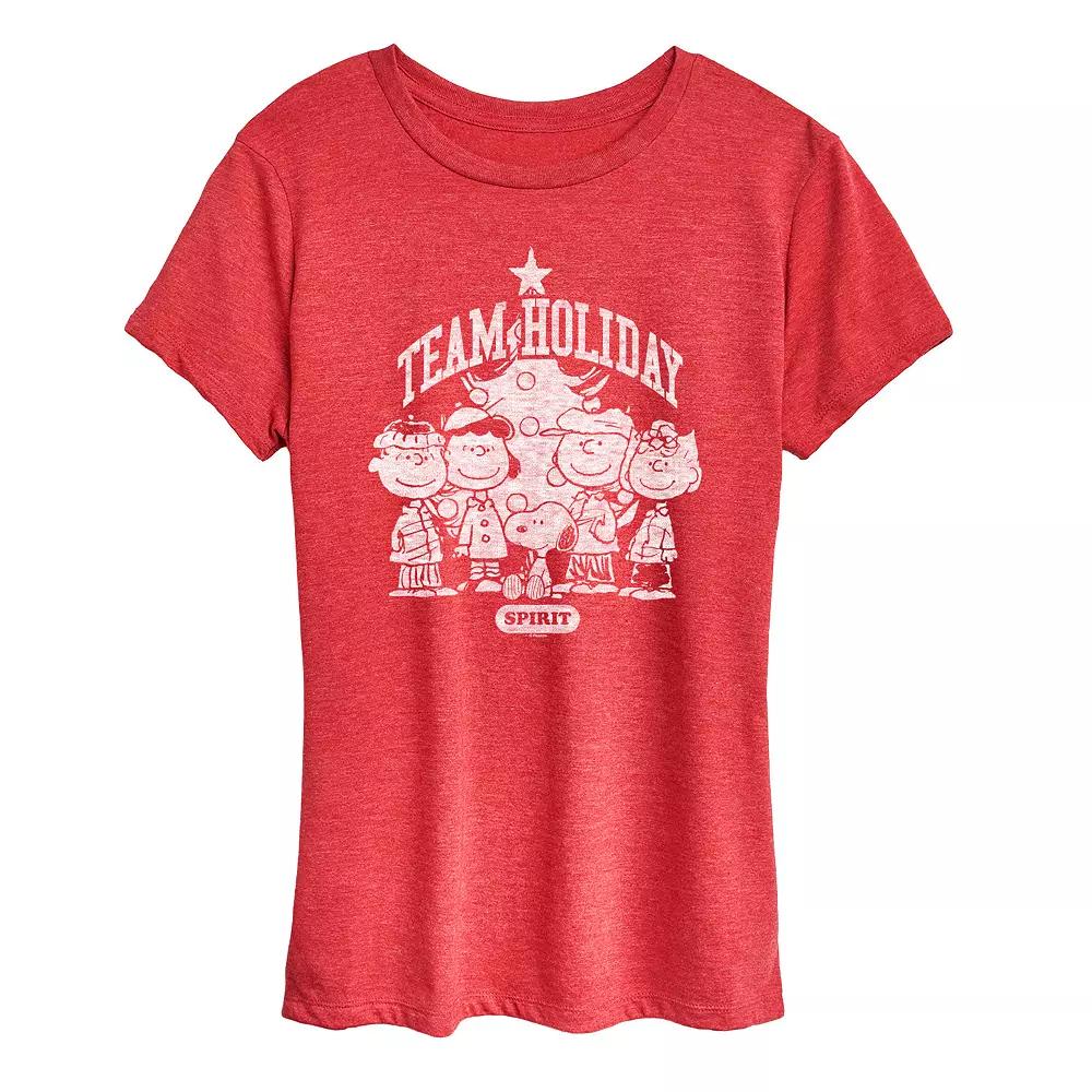 Women's Peanuts Team Holiday Spirit Graphic Tee,  Product Image