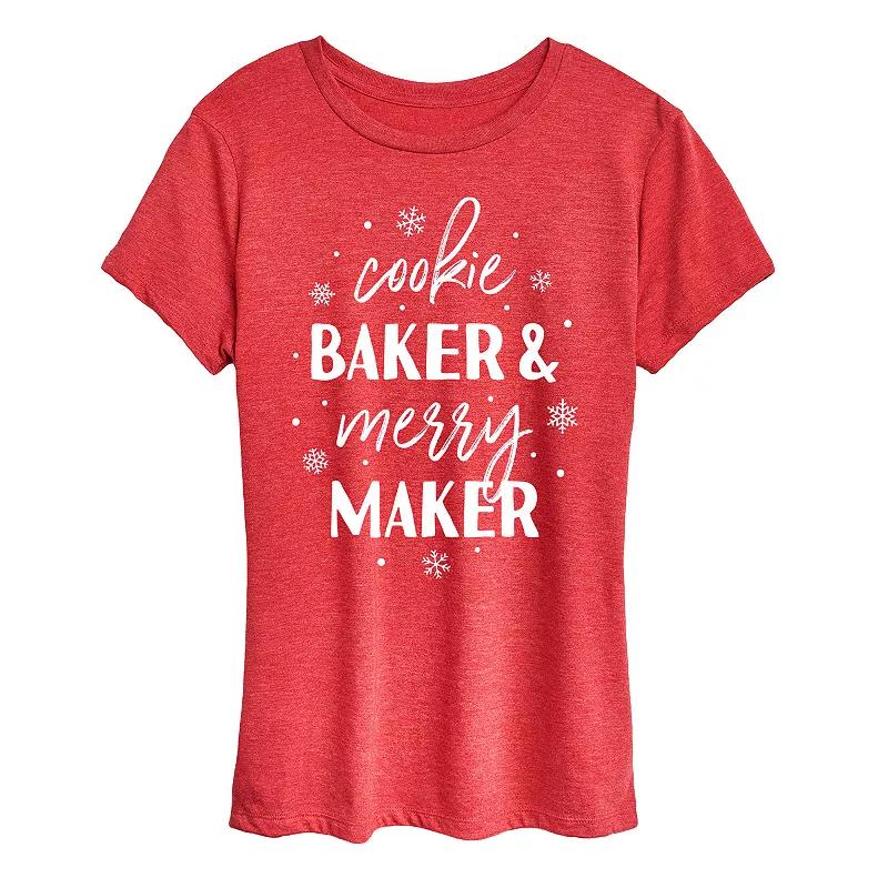 Women's Cookie Baker And Merry Maker Graphic Tee, Girl's,  Product Image