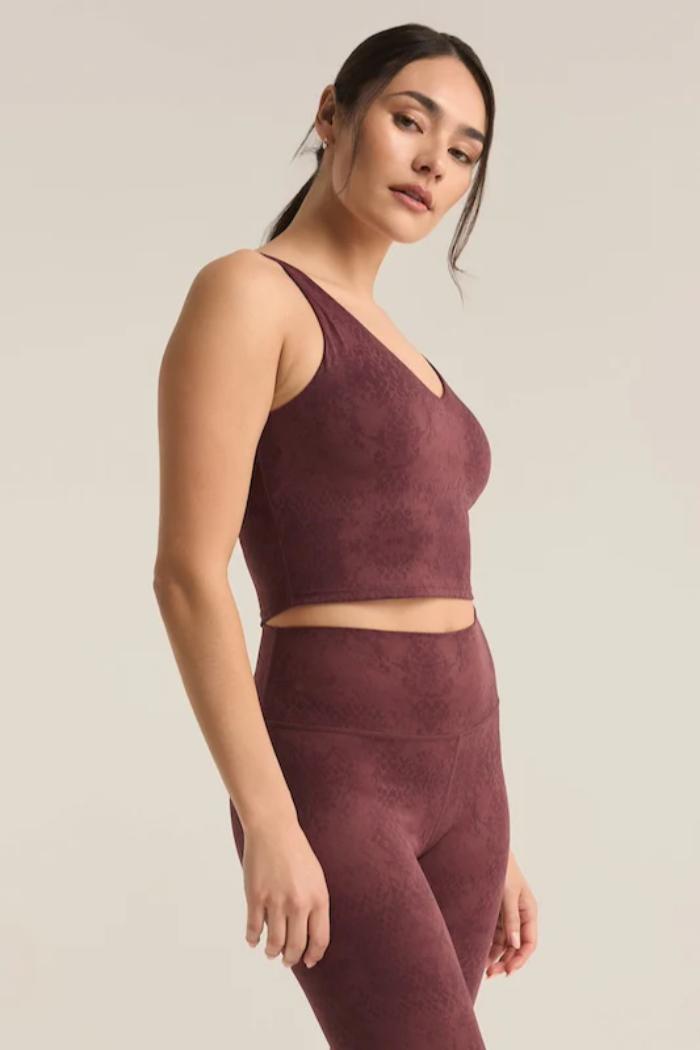 V-Neck Long Line Python Tank Product Image