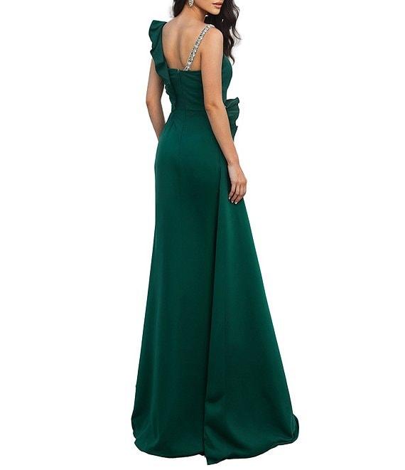 Terani Couture Asymmetric One Shoulder Beaded Gown Product Image