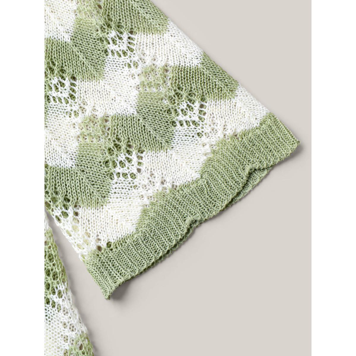 Plus Size Textured Cut-Out Round Neck Pullover Greenbean Women Casual Loose Long Sleeve Round Neck Everyday Pullovers BloomChic 10/M Product Image