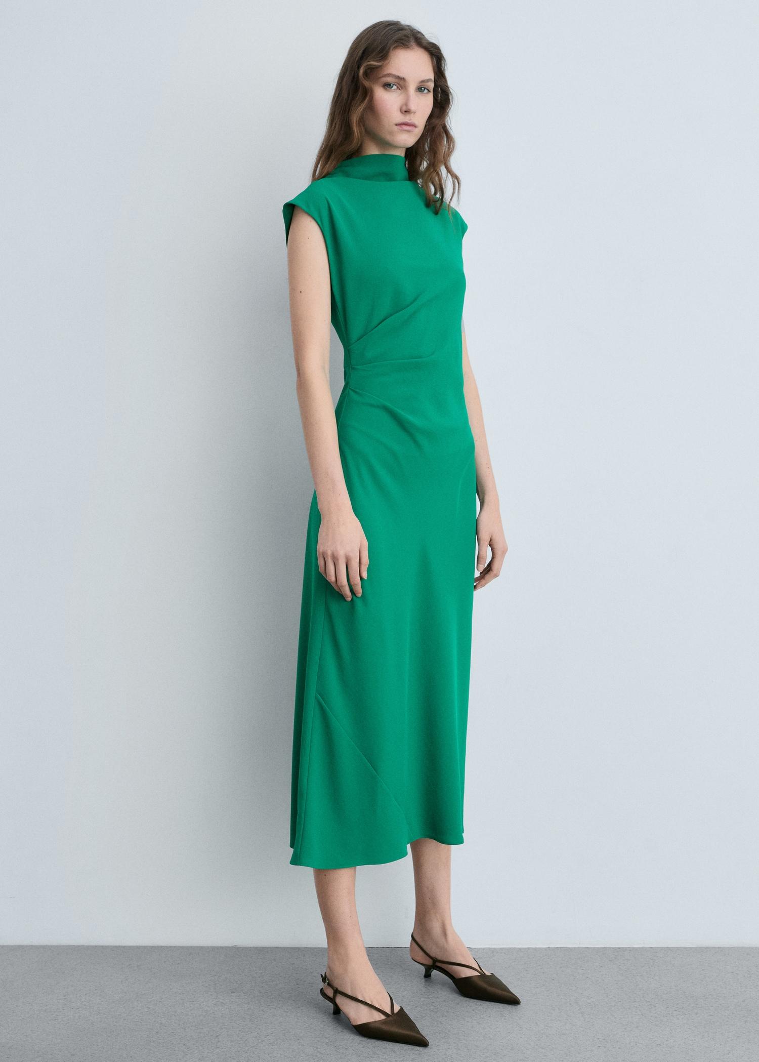A-line dress with draped waist - Women | MANGO USA Product Image