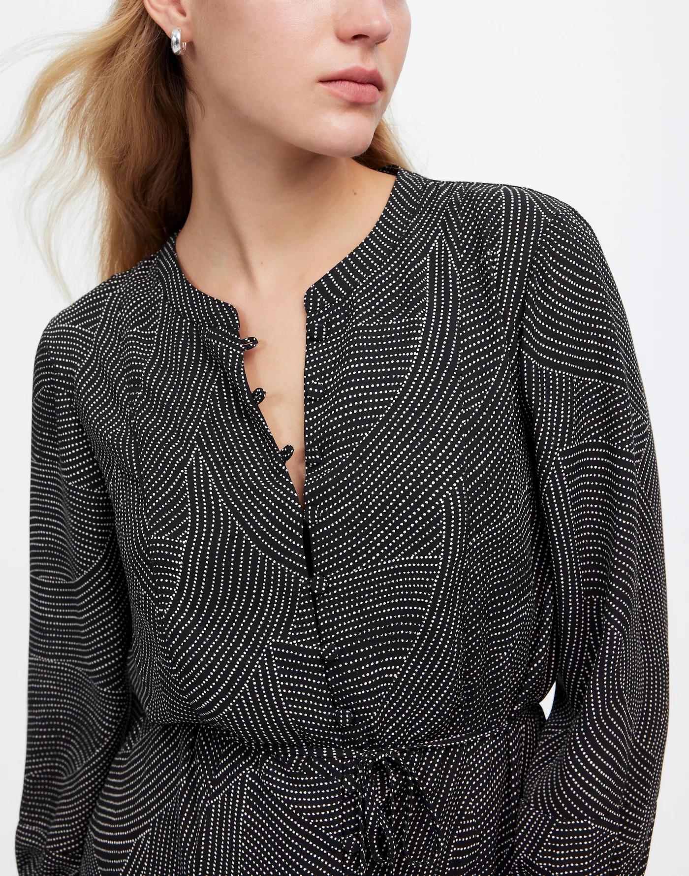 Tie-Waist Midi Dress in Dot Product Image