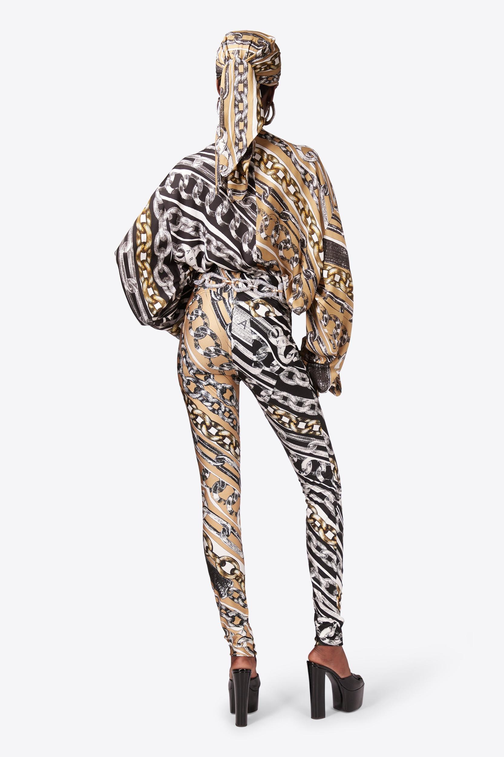 Chain Printed Crystal Link Blouse Product Image