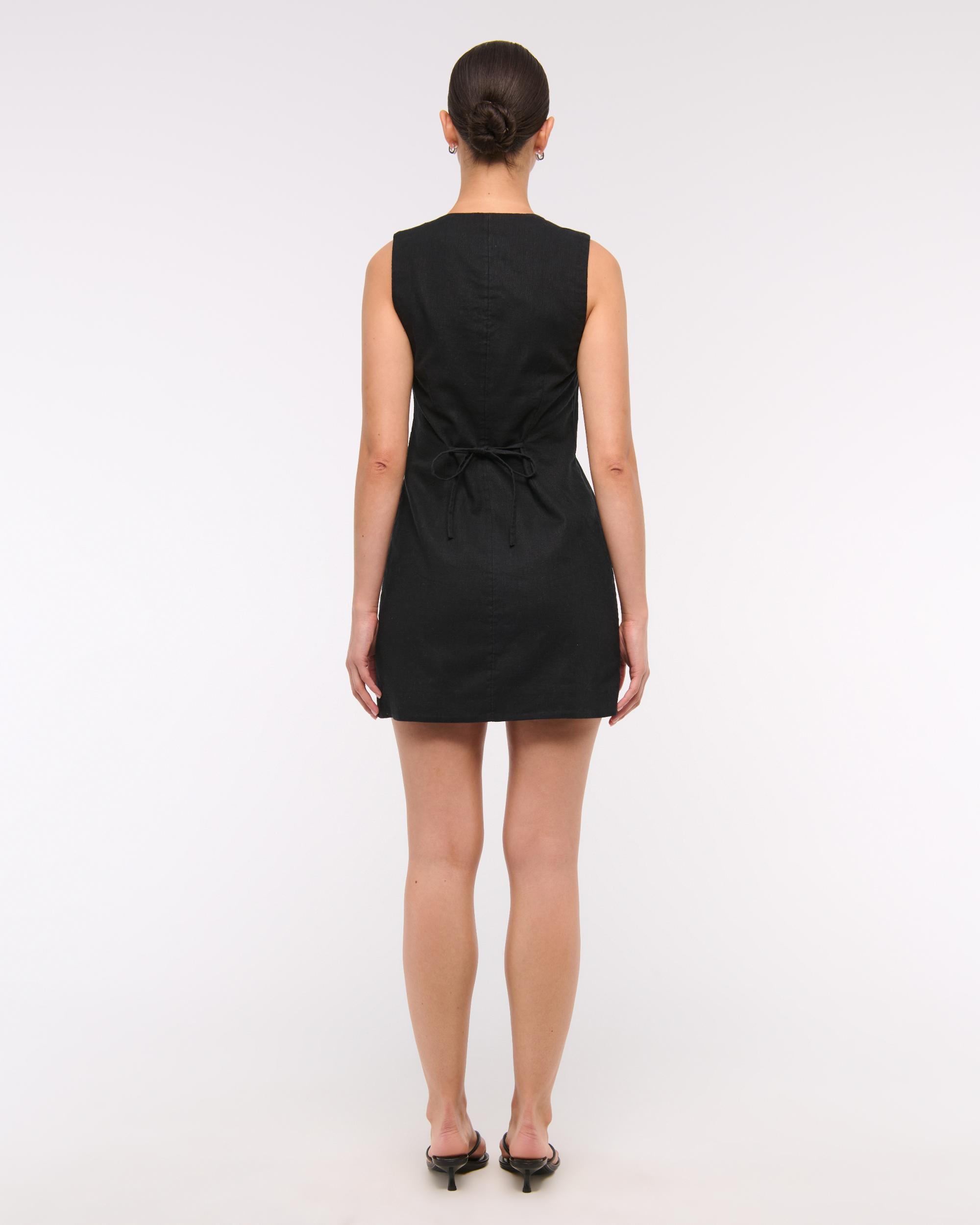 The A&F Mara Linen-Blend Mini Dress Product Image