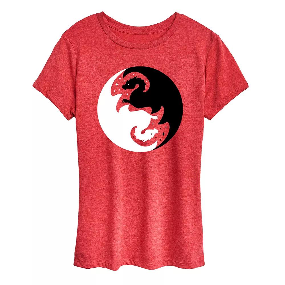 Women's Yin Yang Dragons Graphic Tee,  Product Image